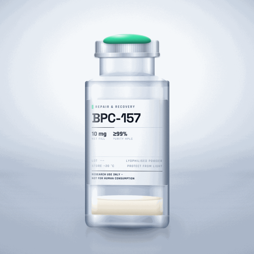 BPC-157 — lyophilised research compound vial, for laboratory research use only